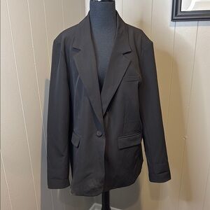 B1 Franne Golde Women’s XXL Black Tailored Blazer with Notched Lapel